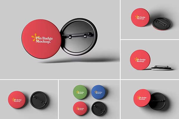 Pin Badge Button Mockups – Editable PSD, Ai, Word, Vector, EPS, Formats Mockups Free & Premium Templates
